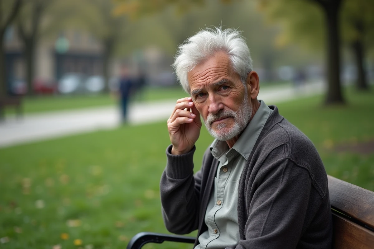 Homme âgé se massant l