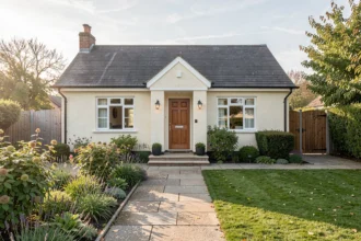 Petite maison de plain-pied avec entrée sans marche et jardin