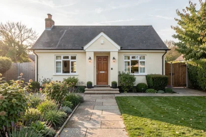 Petite maison de plain-pied avec entrée sans marche et jardin